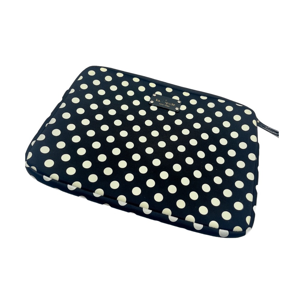 kate spade black and white polka dot nylon laptop sleeve